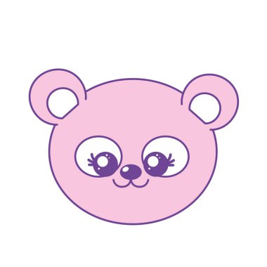 sevimli vahşi hayvan yüz ifade vektör çizim ile