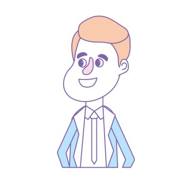 mutlu adam saç modeli ve zarif elbise vektör çizim