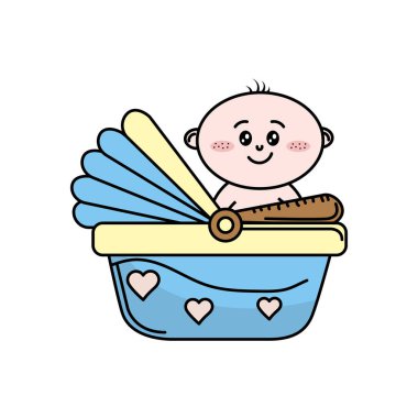 security seatwith baby child inside vector illustration