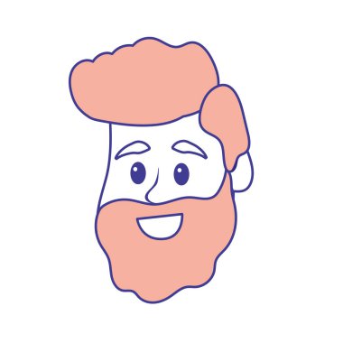 saç modeli, baş adamla mutlu ve güzel illüstrasyon vektör