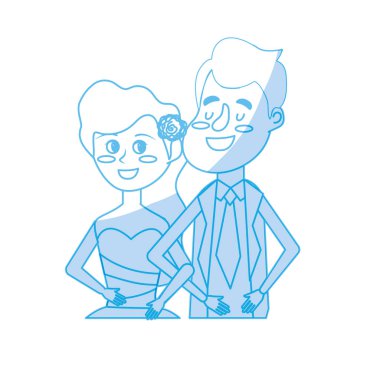 siluet mutlu çift birlikte ve romantik kutlama vektör çizim