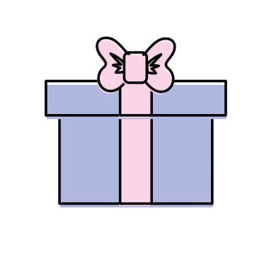 Şerit tasarımı vektör çizim ile mevcut hediye kutusu