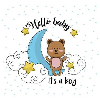 Bebek duş kartı bir çocuk vektör çizim hoş geldiniz