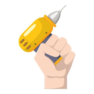 Matkap ekipman Servisi sanayi tamir el vektör çizim