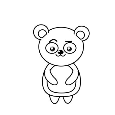 güzel lilne ifade ile sevimli hayvanlar illüstrasyon vektör