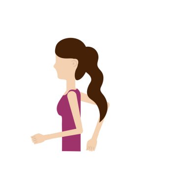 sağlıklı kadın egzersiz vektör illüstrasyon tasarımı yapıyor