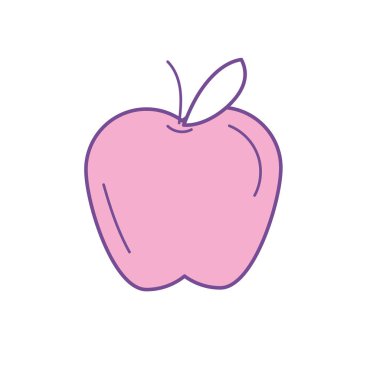 lezzetli ve sağlıklı elma meyve vektör çizim