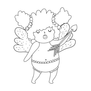 Komik aşk tanrısı. Vektör çizim