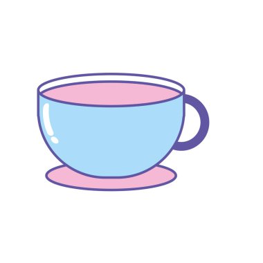 Beyaz arka plan vektör çizim üzerinde lezzetli kahve fincanı