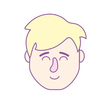 Avatar adam kafa saç modeli tasarımı ile illüstrasyon vektör