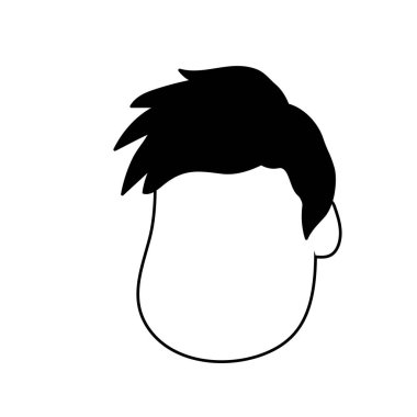 çizgi iyi adam yüz haistyle, vektör çizim tasarım ile