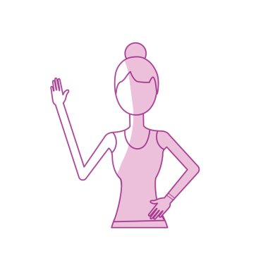 siluet sağlıklı kadın egzersiz vektör çizim tasarım yapıyor