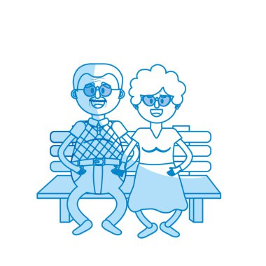 saç modeli vektör çizim sandalyeyle siluet eski çift