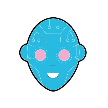 arayüzü ve siber sistem bağlantı vektör çizim kafasından