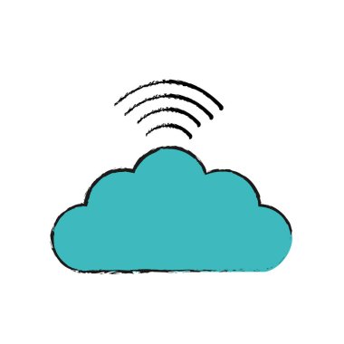 Dijital bulut veri wifi bağlantı, vektör çizim