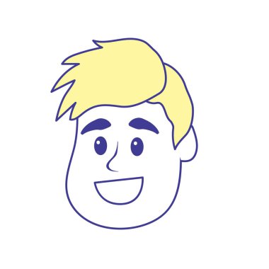 saç modeli, baş adamla mutlu ve güzel illüstrasyon vektör