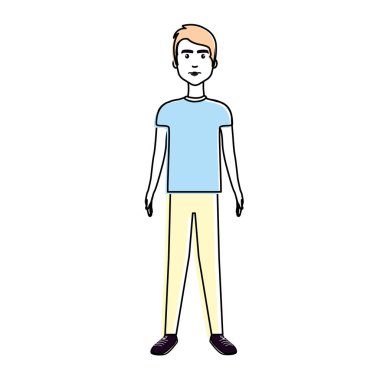 yakışıklı adam saç modeli ve rahat kıyafet, illüstrasyon vektör