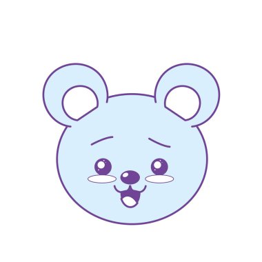 sevimli vahşi hayvan yüz ifade vektör çizim ile