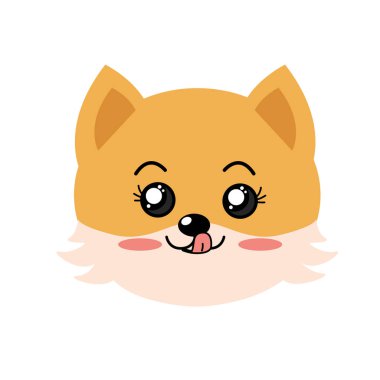 sevimli vahşi hayvan yüz ifade vektör çizim ile