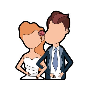 mutlu çift birlikte ve romantik kutlama vektör illüstrasyon