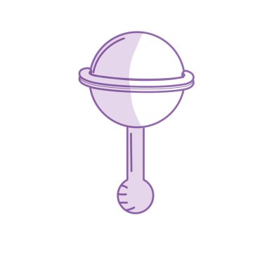 siluet bebek çıngırağı oyun eğlence vektör çizim için