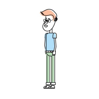 saç tasarım ve giyim vektör çizim ile şirin adam