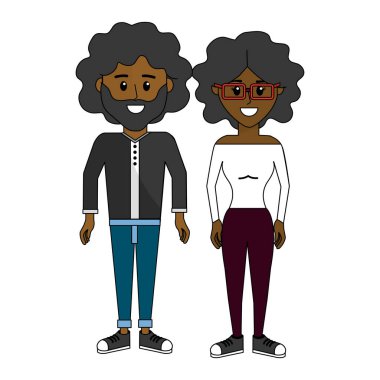 Çift mutlu ve birlikte simge, vektör çizim tasarım