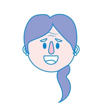 Yaşlı kadın yüz saç modeli vektör çizim ile