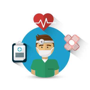 Hastane Doktor araçları simge imajını, vektör çizim tasarım ile