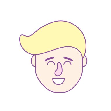 Avatar adam kafa saç modeli tasarımı ile illüstrasyon vektör