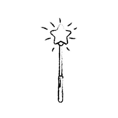 Şekil star sihirli değnek tasarım ve Sihirbazı simge vektör çizim