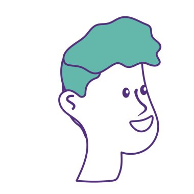 saç modeli, baş adamla mutlu ve güzel illüstrasyon vektör