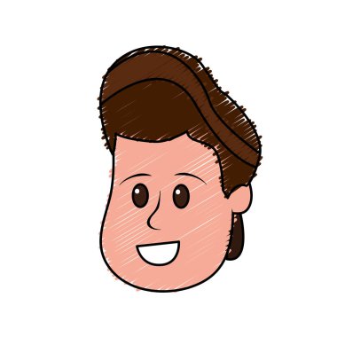 mutlu ve güzel baş erkek saç modeli, vektör çizim ile