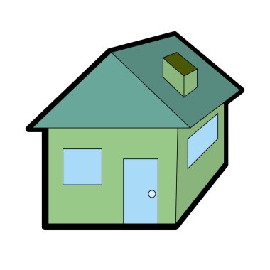 mimari tasarım simge vektör çizim ile güzel ev