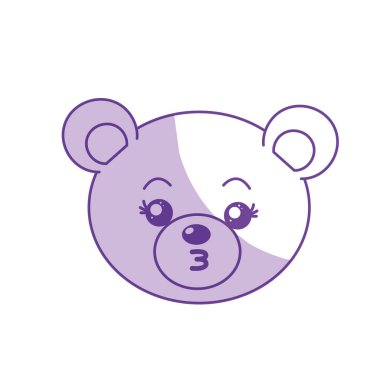 siluet sevimli vahşi hayvan yüz ifade vektör çizim ile