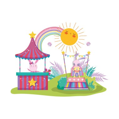 şirin Sahne Sirk. Vektör çizim