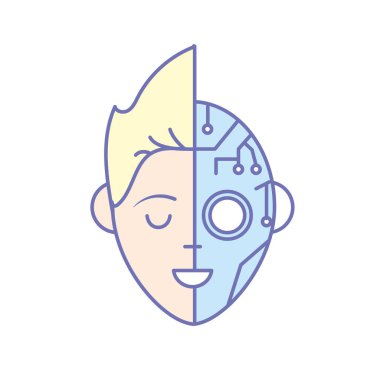 Arabirim bağlantısı sistem vektör illusration kafasından çocuk