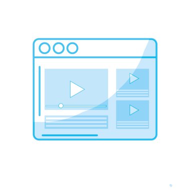siluet Web sitesi önemli video bilgi vektör çizim ile