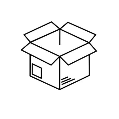 teslimat yenilik vektör illüstrasyon için hat açık kutu