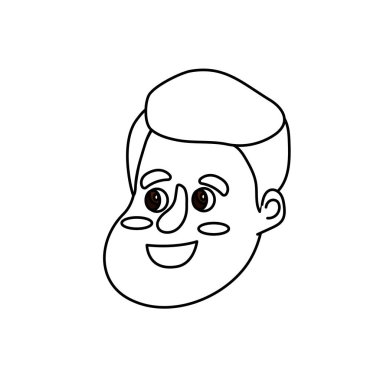 satır avatar mutlu adam yüz saç modeli tasarım vektör çizim ile