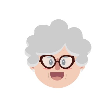 Yaşlı kadın yüz saç modeli vektör çizim ile