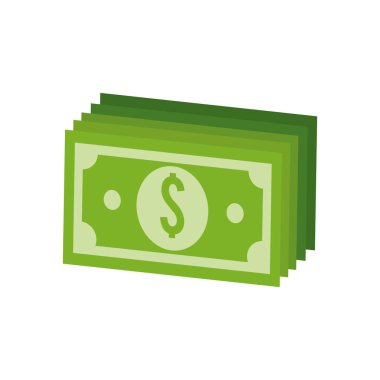yeşil fatura dolar para, vektör illüstrasyon tasarımı