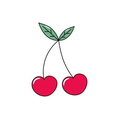 lezzetli kiraz organik meyve beslenme vektör çizim