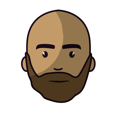 güzel yüz cerrahı sakallı ve kel, illüstrasyon vektör