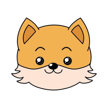 sevimli vahşi hayvan yüz ifade vektör çizim ile