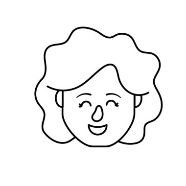 Avatar kadın baş saç modeli tasarım vektör çizim ile satır