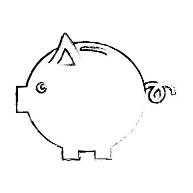 Şekil güzel domuz para para birimi, illüstrasyon vektör için