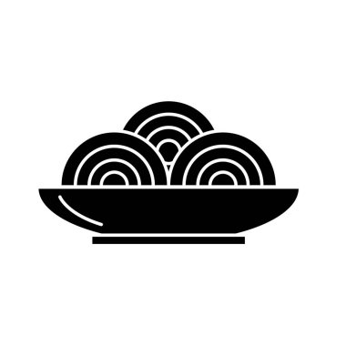 kontur lezzetli spaguetti gıda besin vektör çizim ile