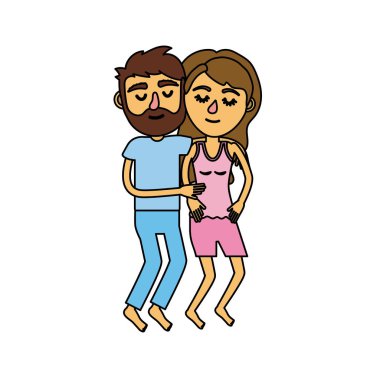 Güzellik çift saç modeli ile uyku vektör çizim tasarım