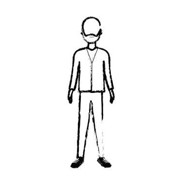 Şekil yakışıklı adam sakal ve şık giyim, vektör çizim